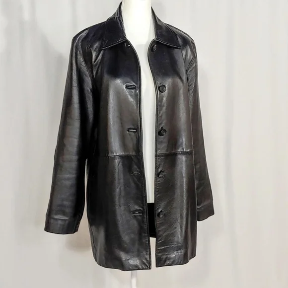 90s vintage genuine leather jacket - Picture 1 of 6